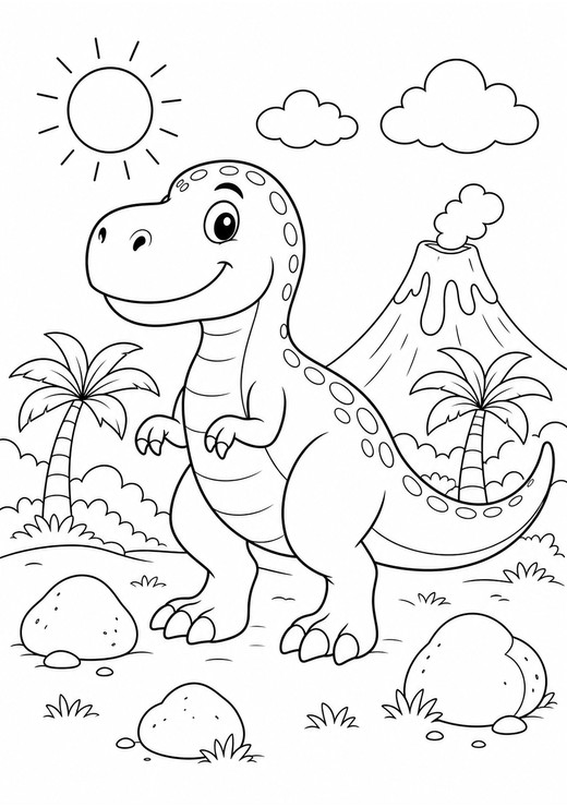 ตัวอย่างสมุดระบายสีไดโนเสาร์