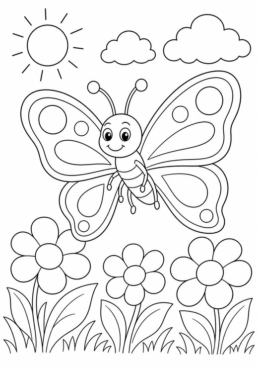 ตัวอย่างสมุดระบายสีแมลงในสวน
