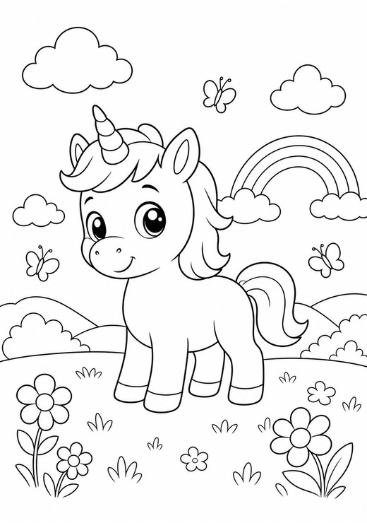 ตัวอย่างสมุดระบายสียูนิคอร์น
